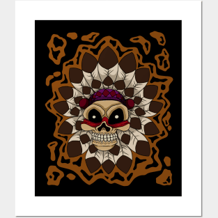 red indian skull Posters and Art